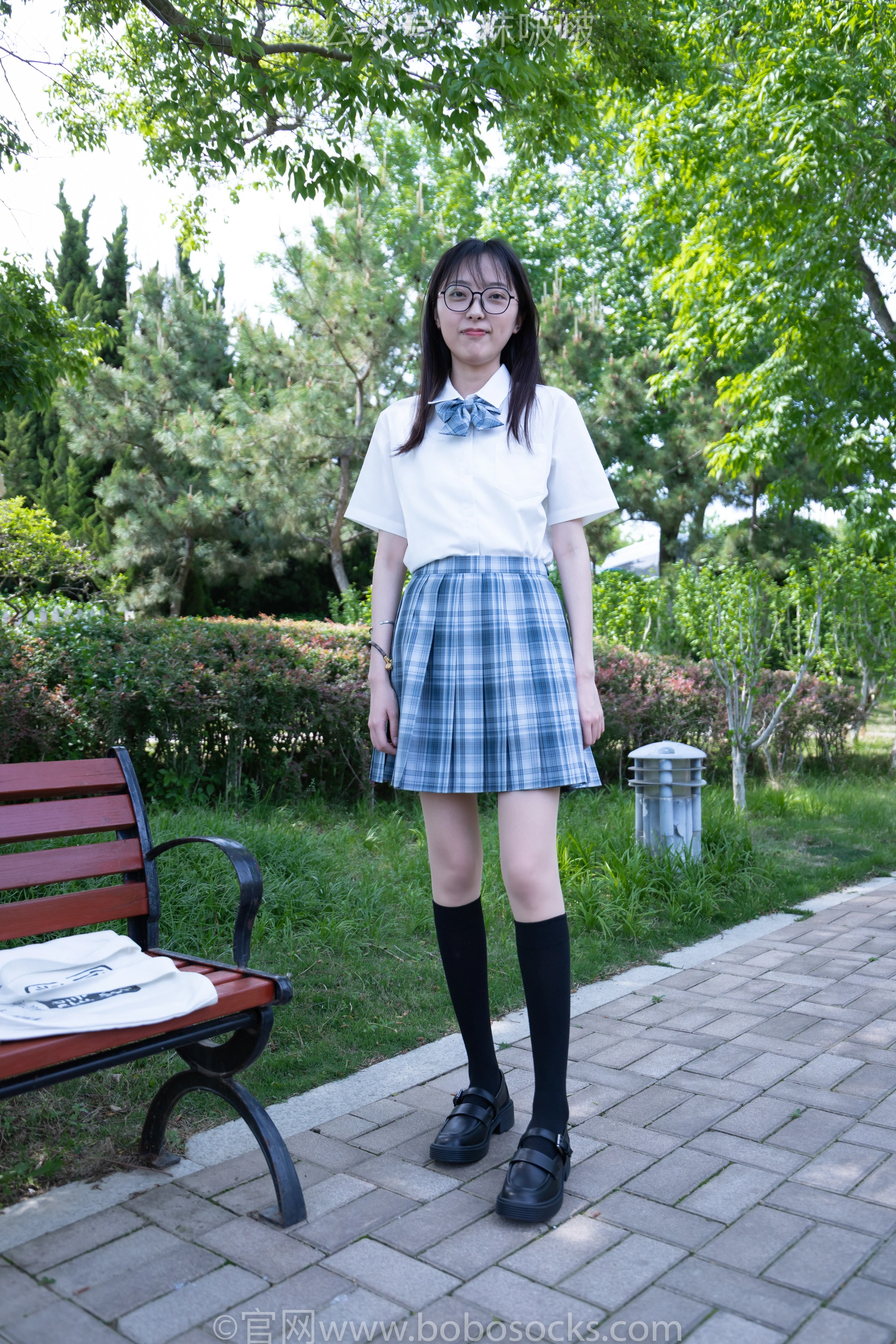 [BoBoSocks袜啵啵]NO.007 稚予-JK制服、皮鞋、黑色中筒棉袜、肉丝 2